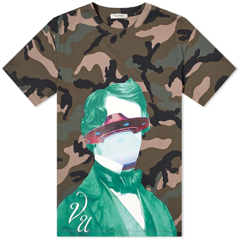 Valentino x Undercover Camo UFO Face Tee - 1