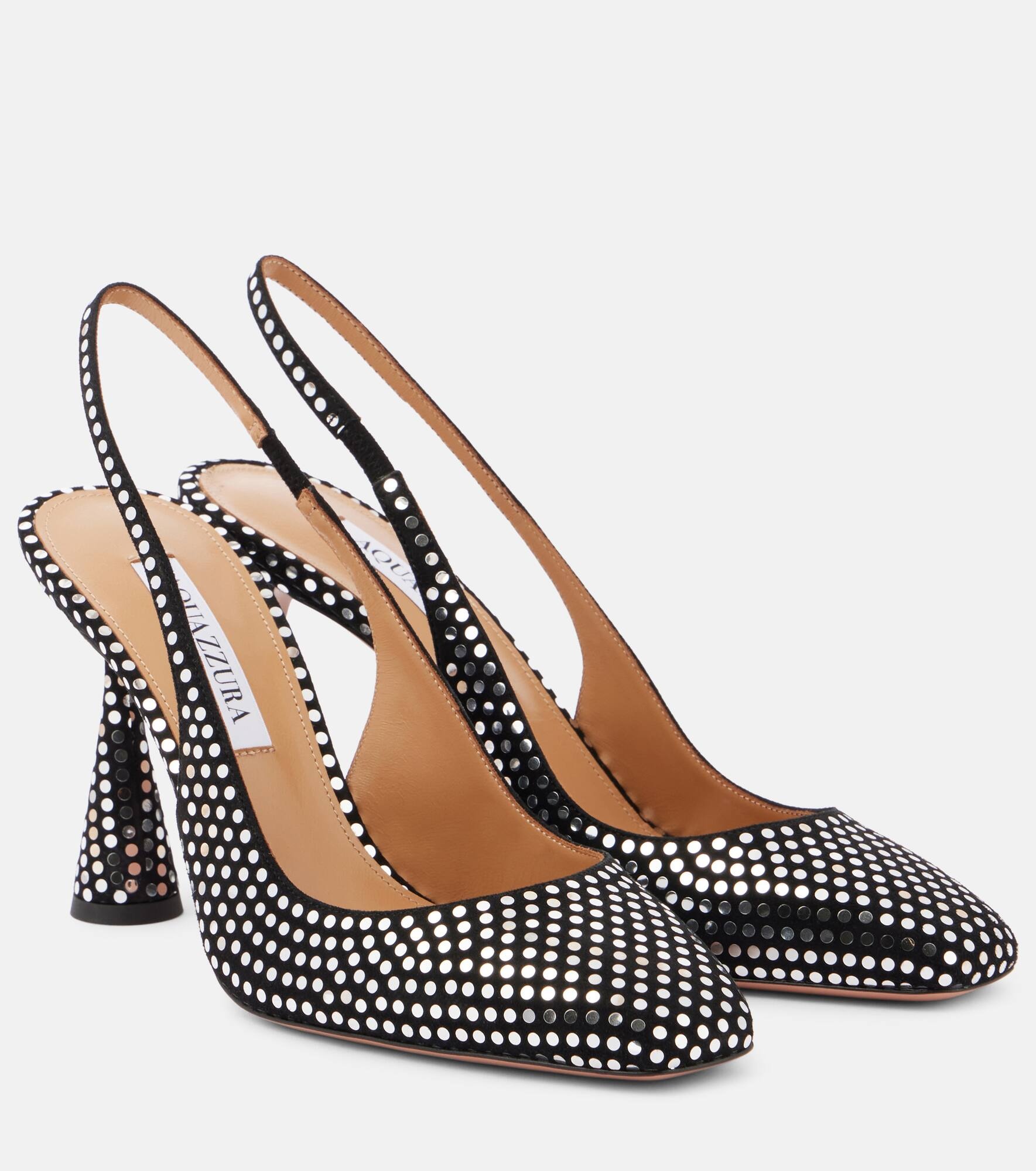 Amore embellished leather slingback pumps - 1