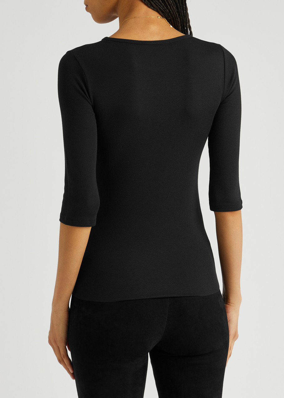 Ribbed stretch-jersey top - 3