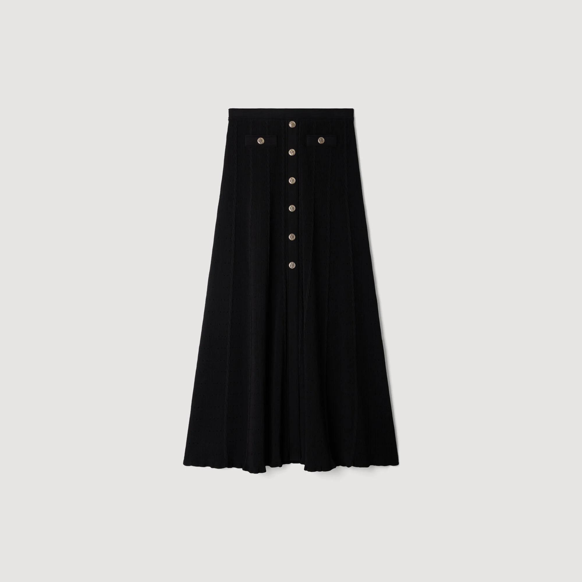 POINTELLE KNIT MIDI SKIRT - 1
