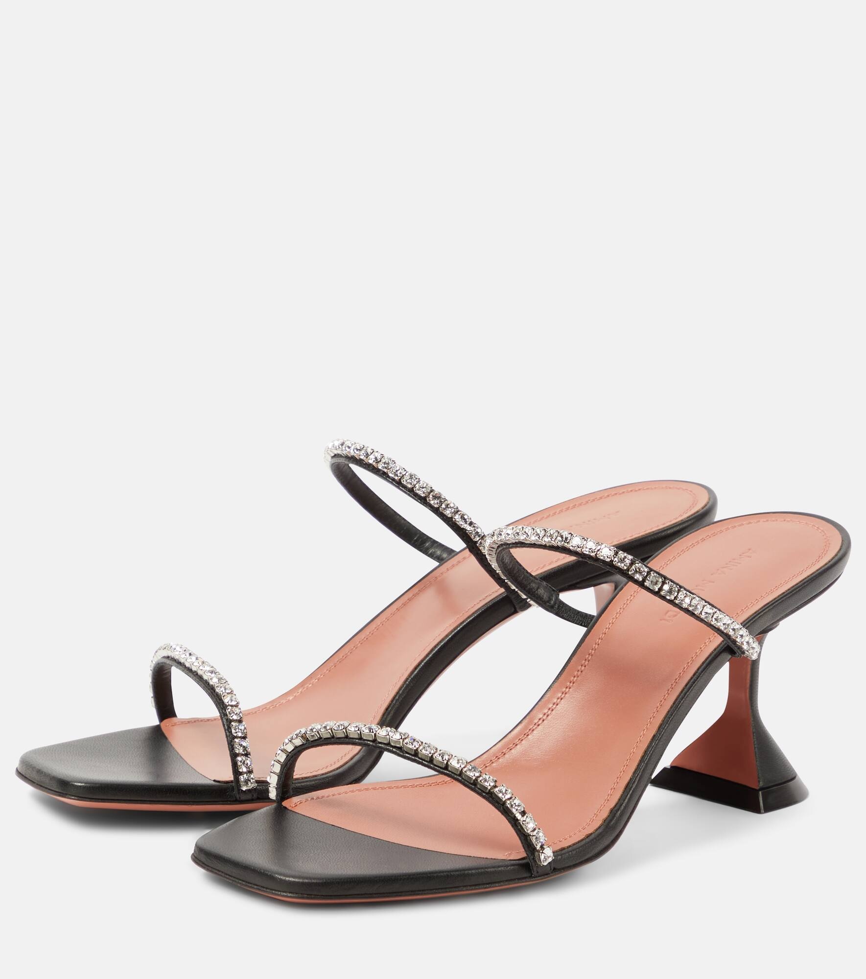 Gilda 70 embellished leather mules - 5