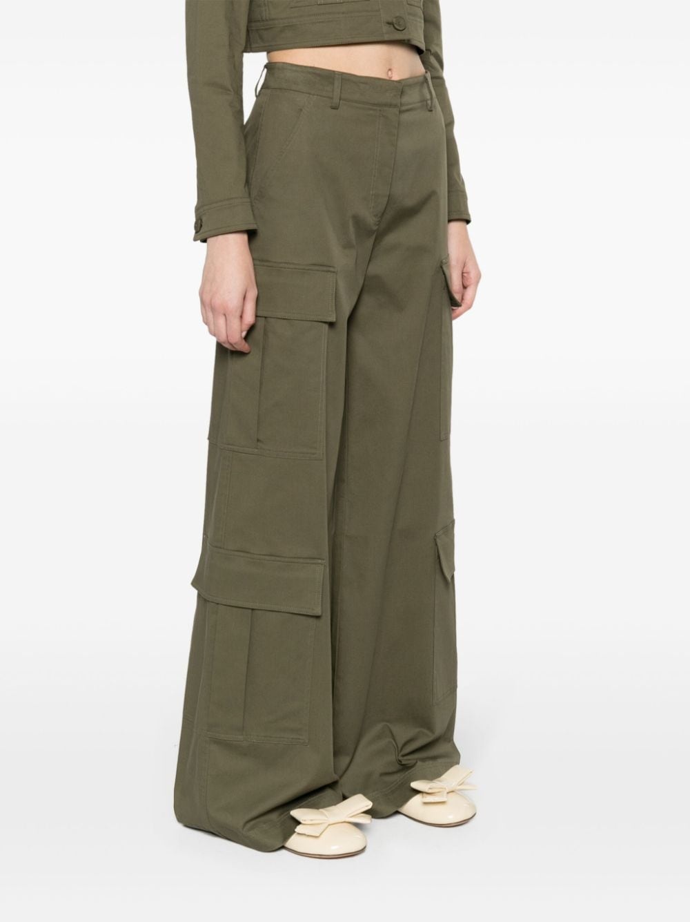 wide-leg cargo trousers - 3