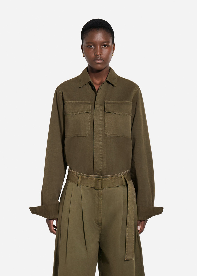 Garment Dyed Shirt Jacket in Cotton 4