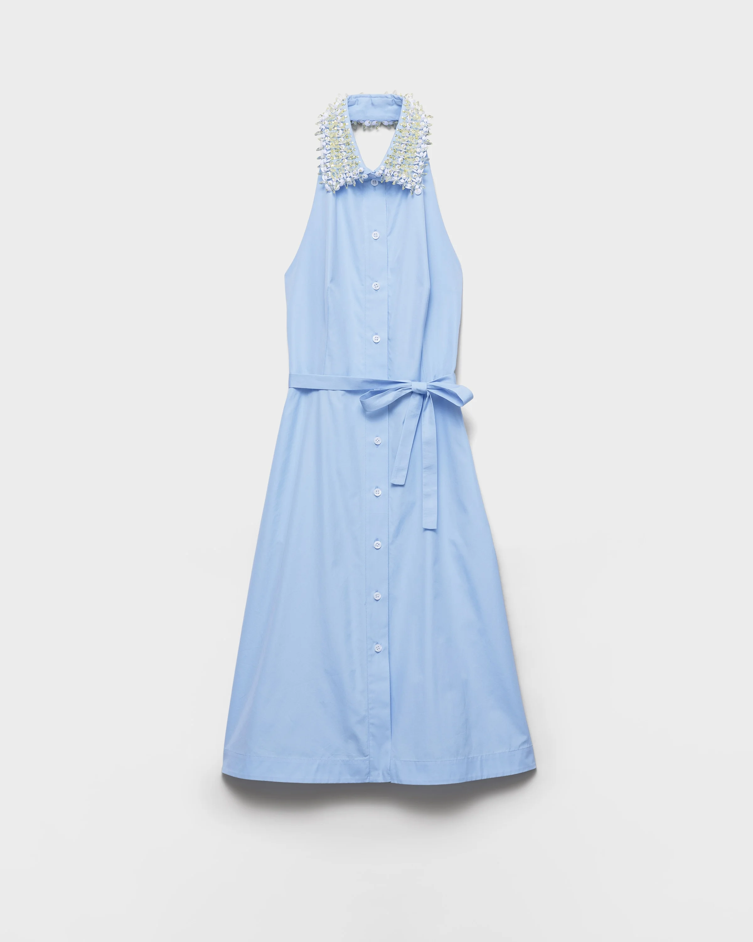 Embroidered poplin shirt dress - 1