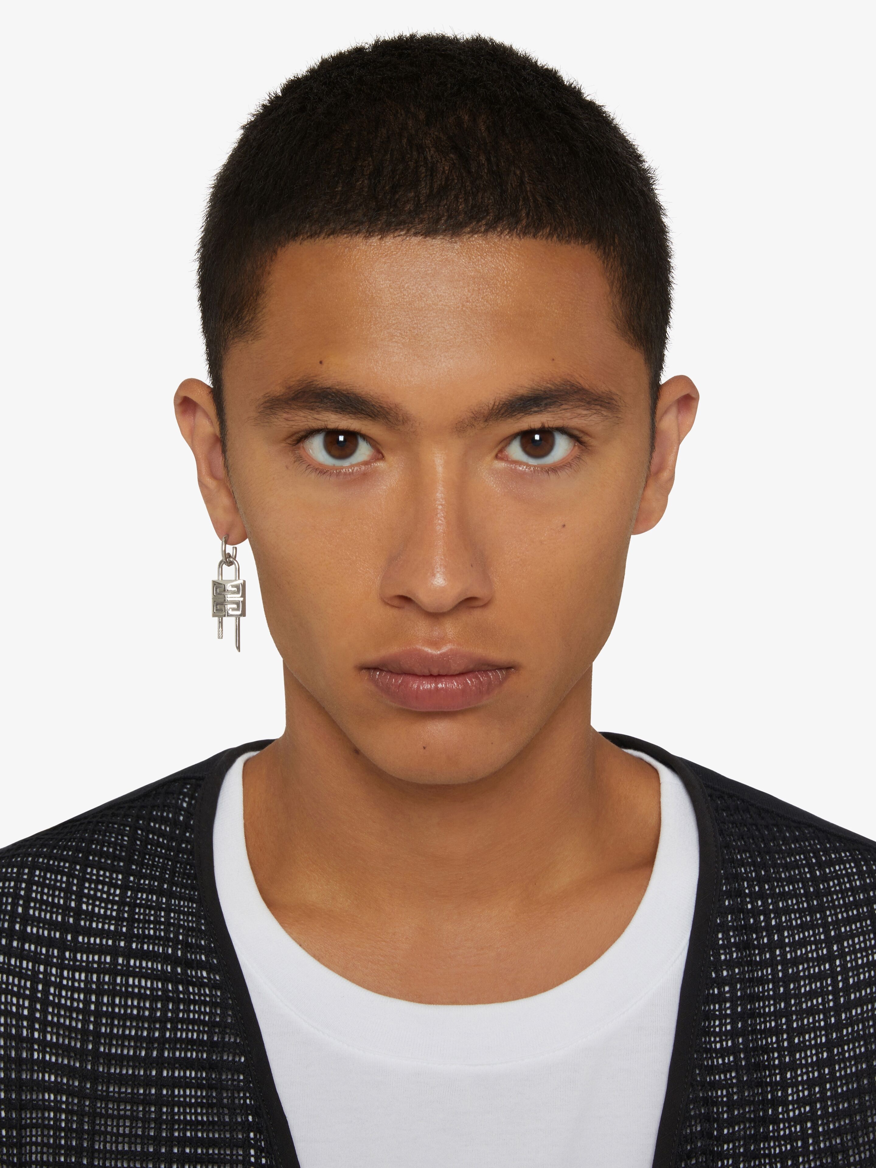 LOCK EARRING IN METAL - 2
