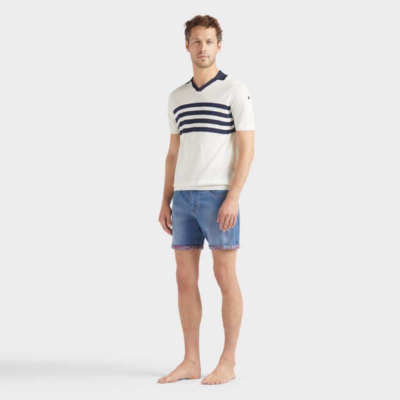 Vilebrequin Men Cotton Polo Stripe Bicolore outlook