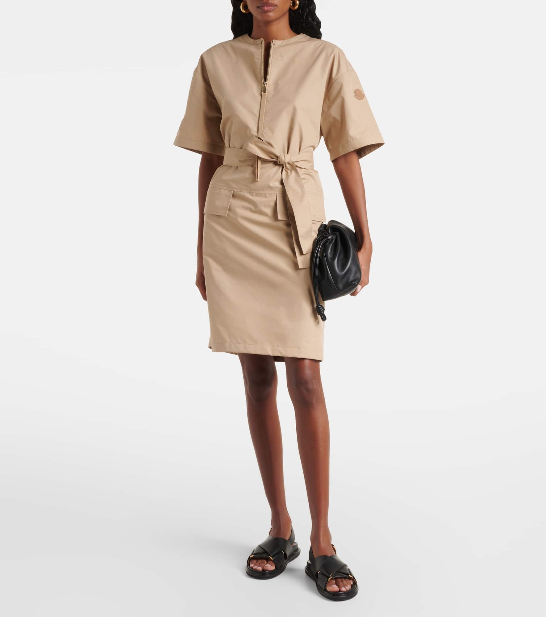 Belted cotton-blend minidress - 2