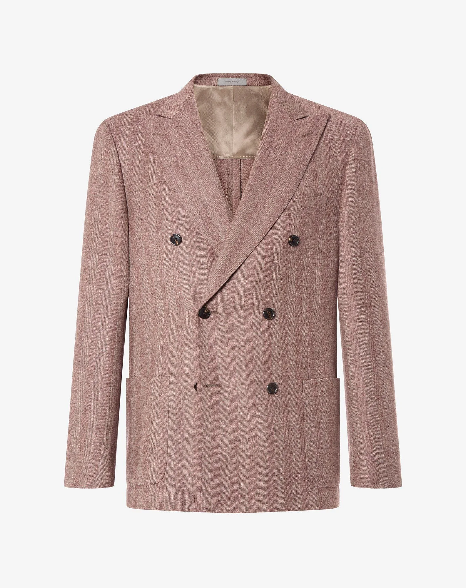 Burgundy herringbone pure wool jacket - 1