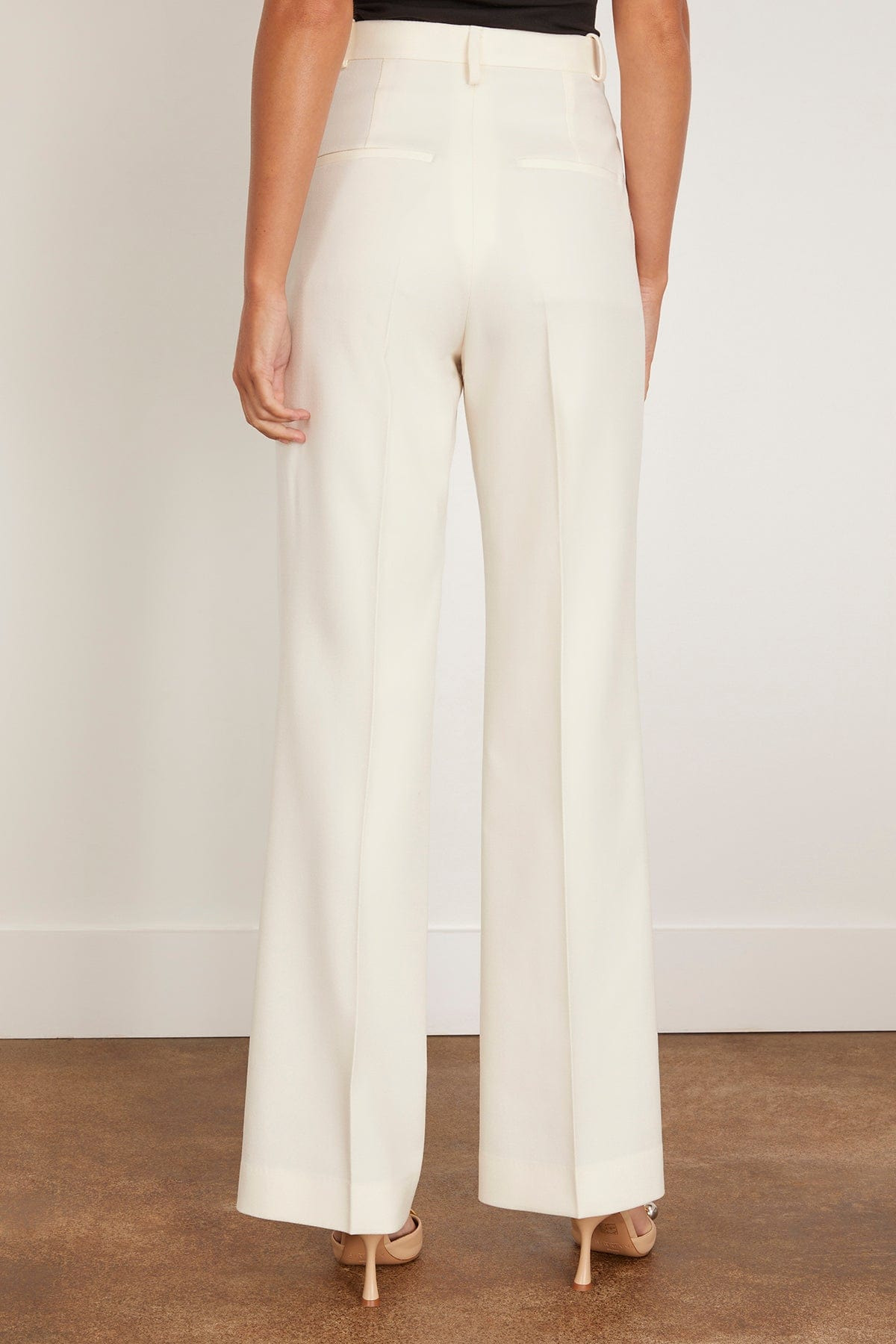 Credo Wool Straight Trousers in Cream - 4