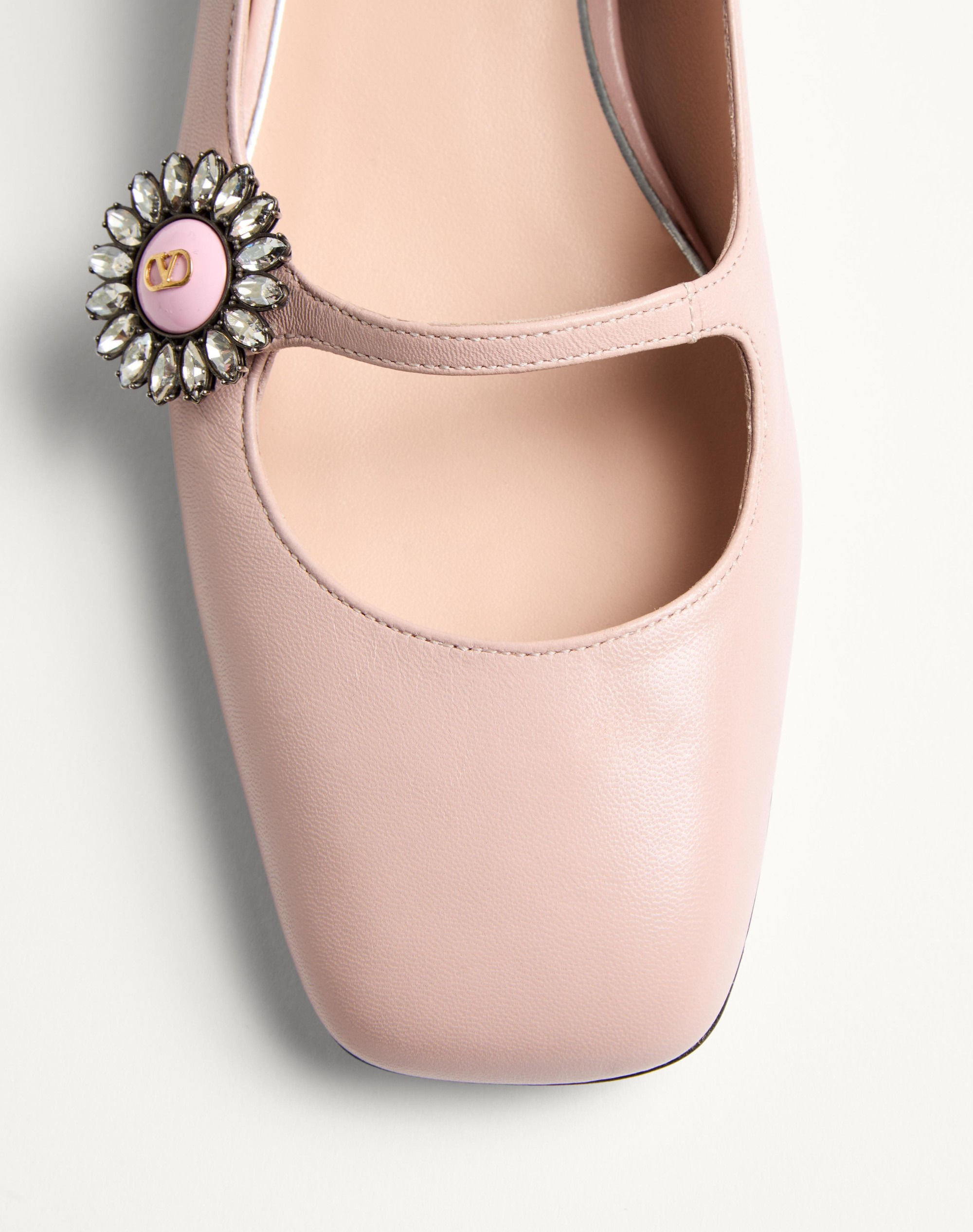 MARY-JANE PRESHOES BALLERINA IN KIDSKIN WITH JEWEL BUTTON 20MM - 6