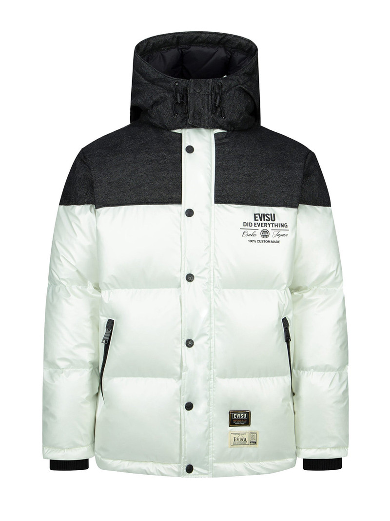 DAICOCK PRINT FABRIC-BLOCKING DOWN JACKET 8