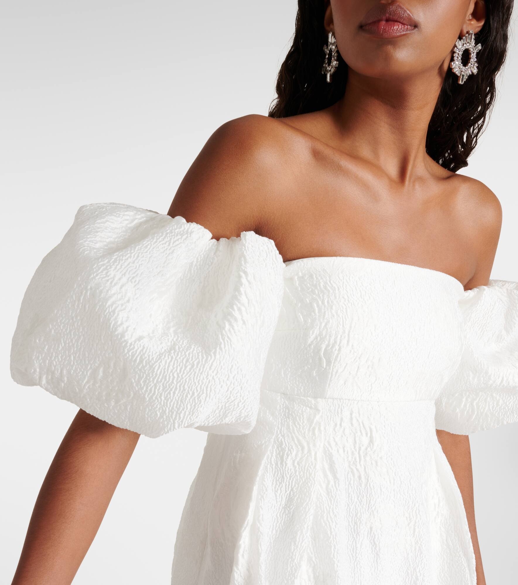 Matchworker puff-sleeve off-shoulder gown - 4