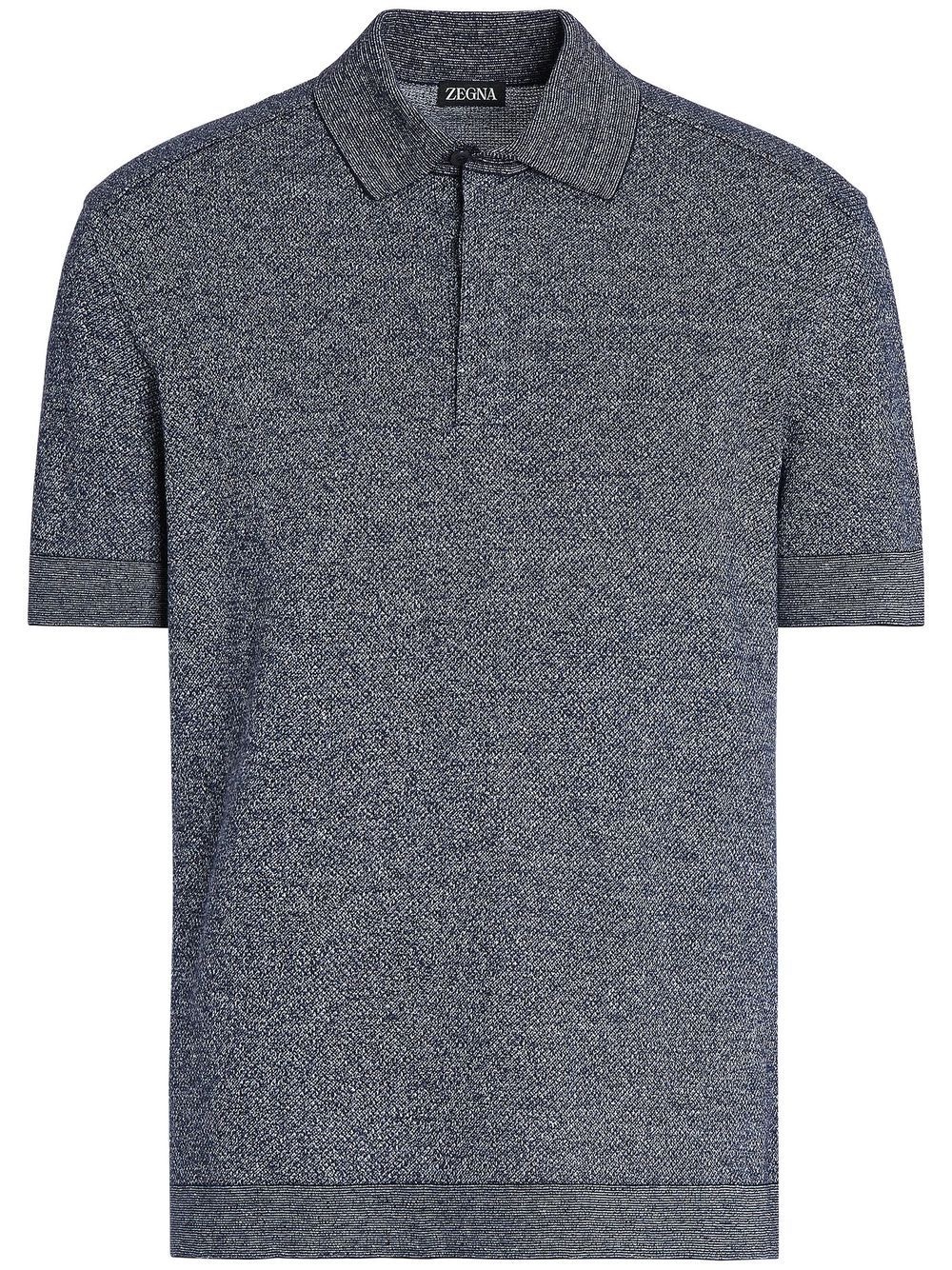 short-sleeve jacquard polo shirt - 1