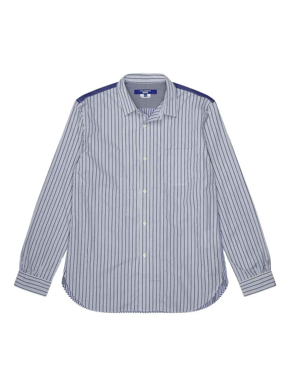 striped panelled shirt - 1
