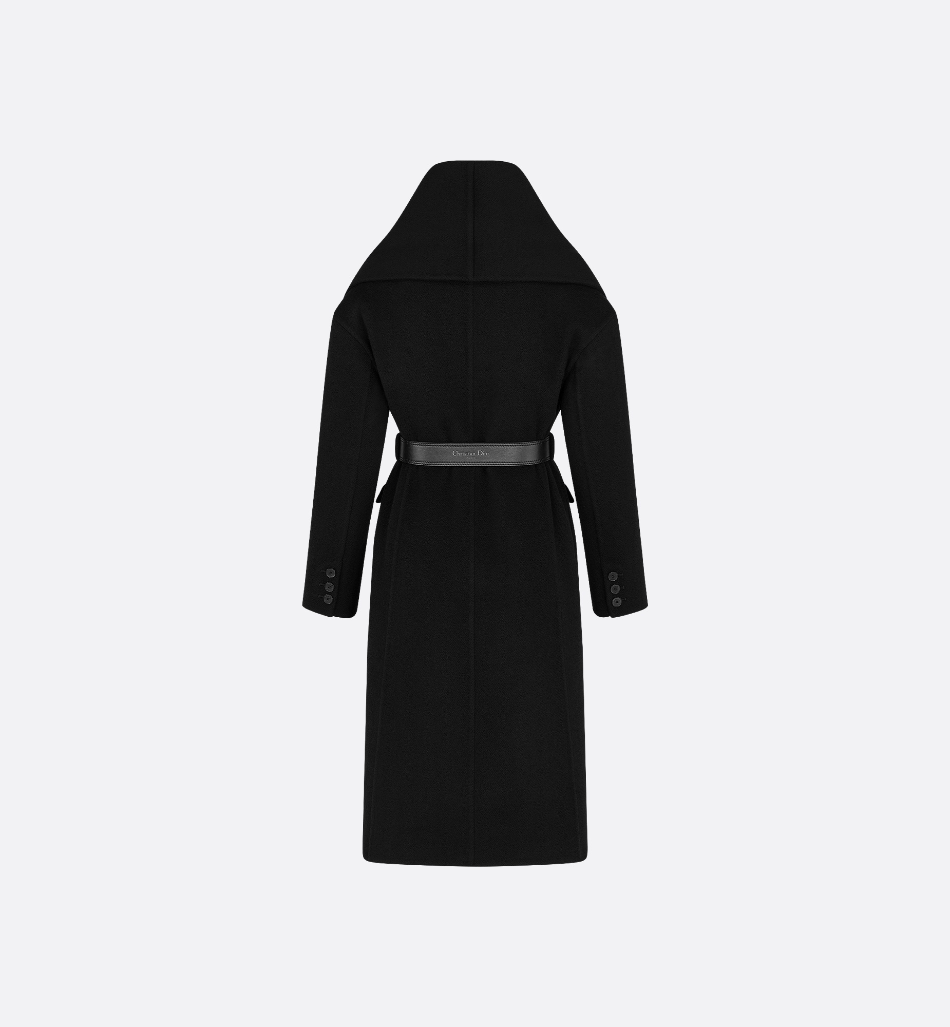 【関税&送料込】Dior Belted Jacket With Removable Scarf Belted Jacket with Removable Scarf Gray Virgin Wool Tweed | DIOR