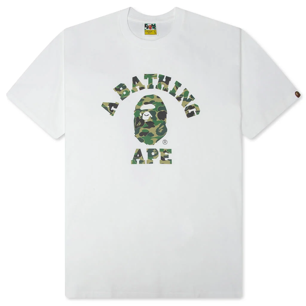 ABC CAMO COLLEGE TEE - WHITE/GREEN - 1
