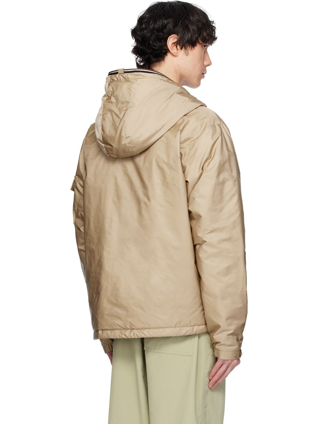 Beige Evettes Hooded Short Down Jacket - 3