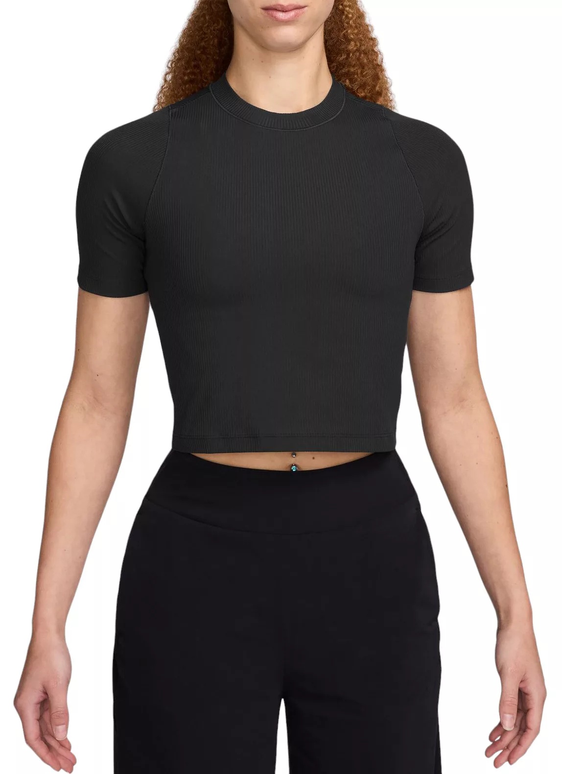 Nike Women's Zenvy Rib Dri-FIT Short-Sleeve Top - 1