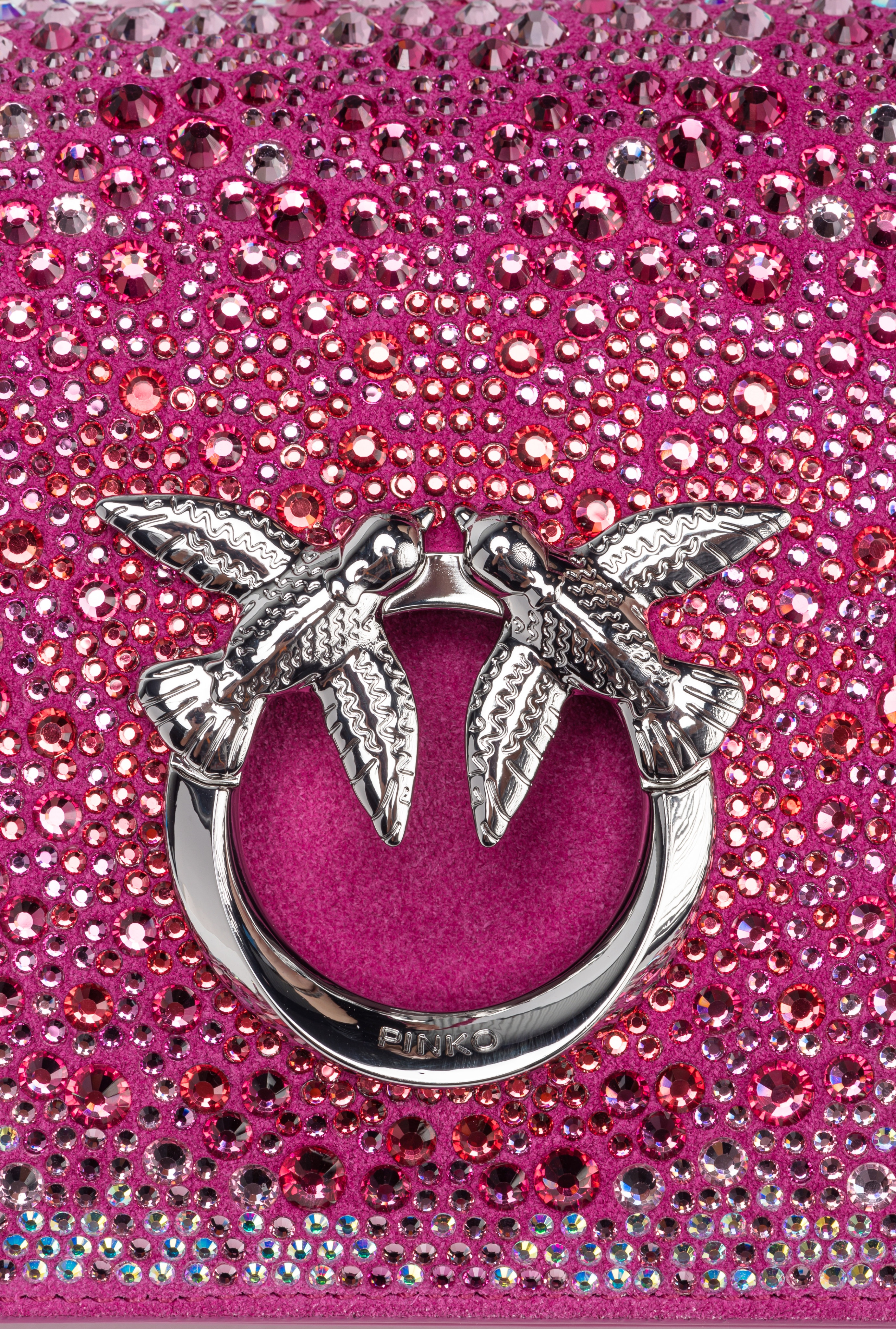 PINKO GALLERIA FULL-RHINESTONE MINI LOVE BAG CLICK - 4