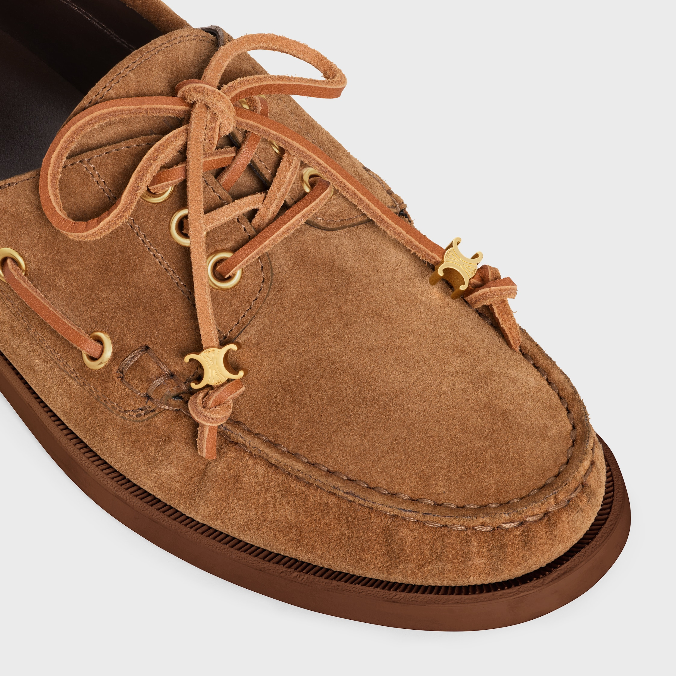 CELINE BATEAU LACE-UP IN SUEDE CALFSKIN - 4