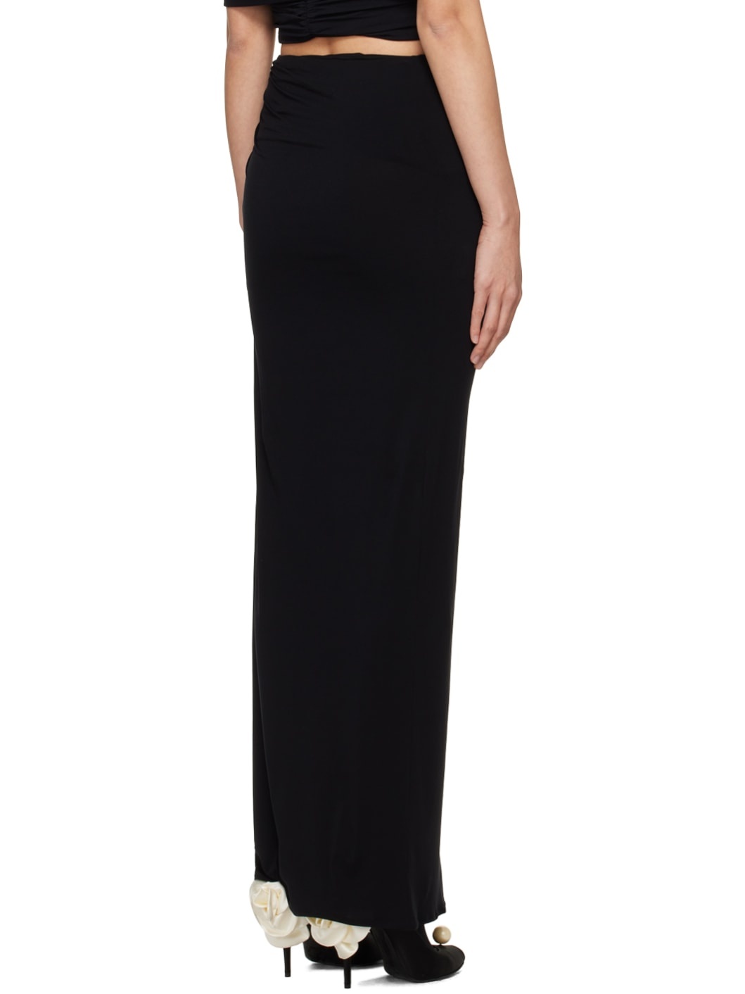【関税込み】MAGDA BUTRYM HIP PLUNGE MAXI SKIRT MAGDA BUTRYM Black Hip Plunge Maxi Skirt | REVERSIBLE