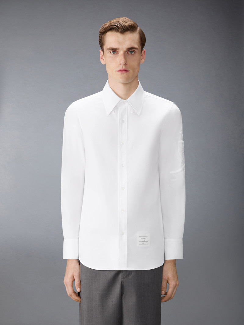 Thom Browne HECTOR CREST EMBROIDERY OXFORD SHIRT outlook