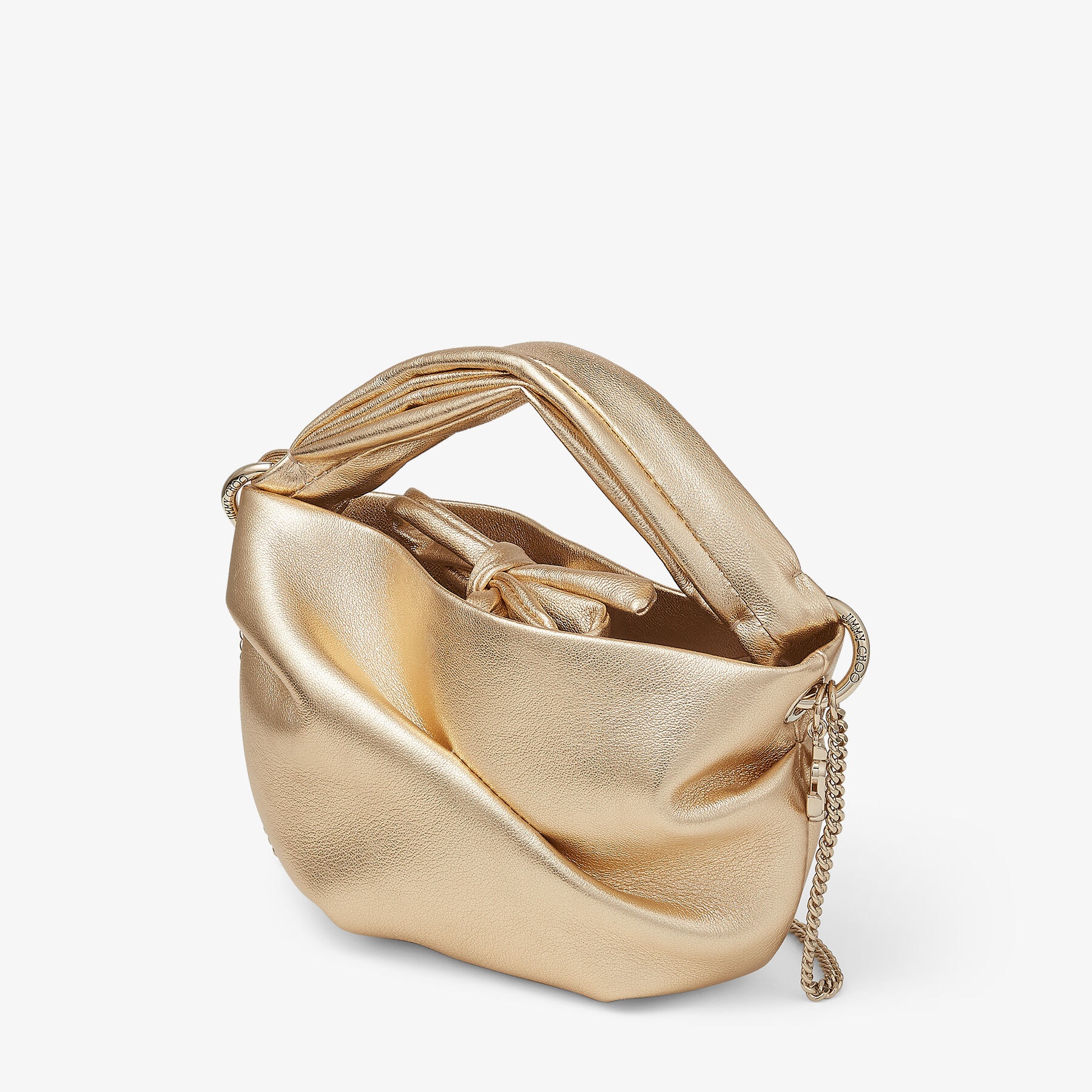 Bonny
Gold Metallic Nappa Bag with Twisted Handle - 5