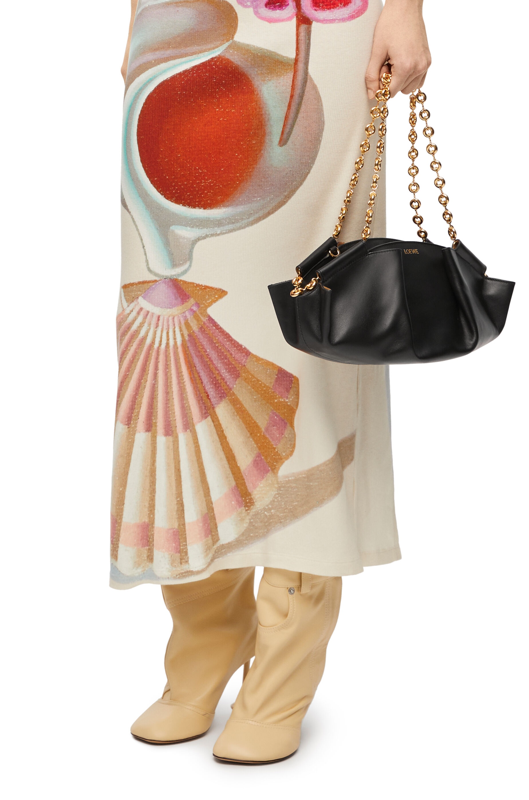Small Paseo bag in shiny nappa calfskin with chain - 2