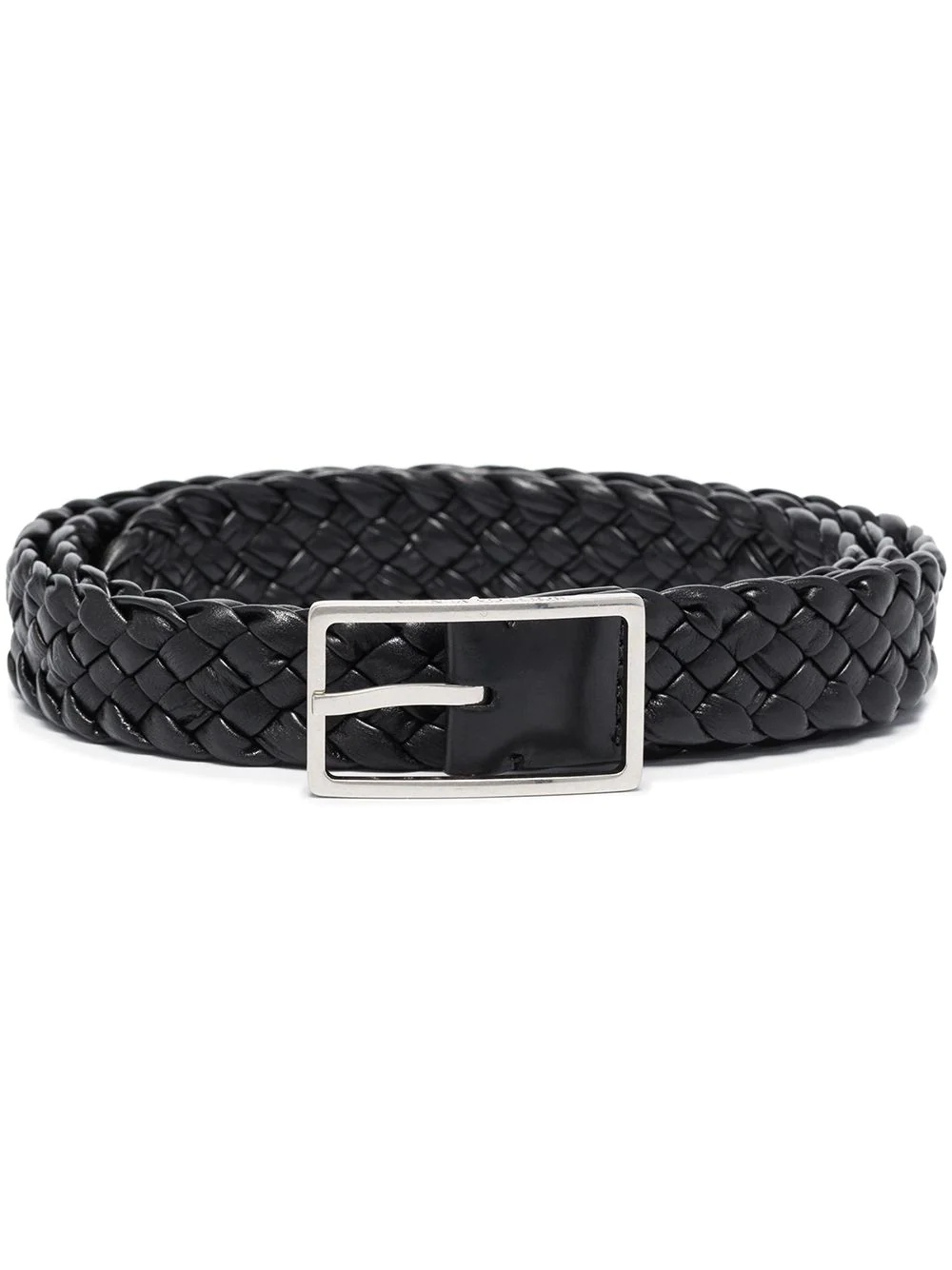 braided leather belt - 1