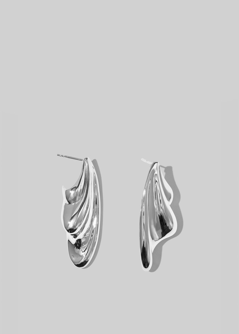 Otiumberg Statement Wave Earrings - Silver 1