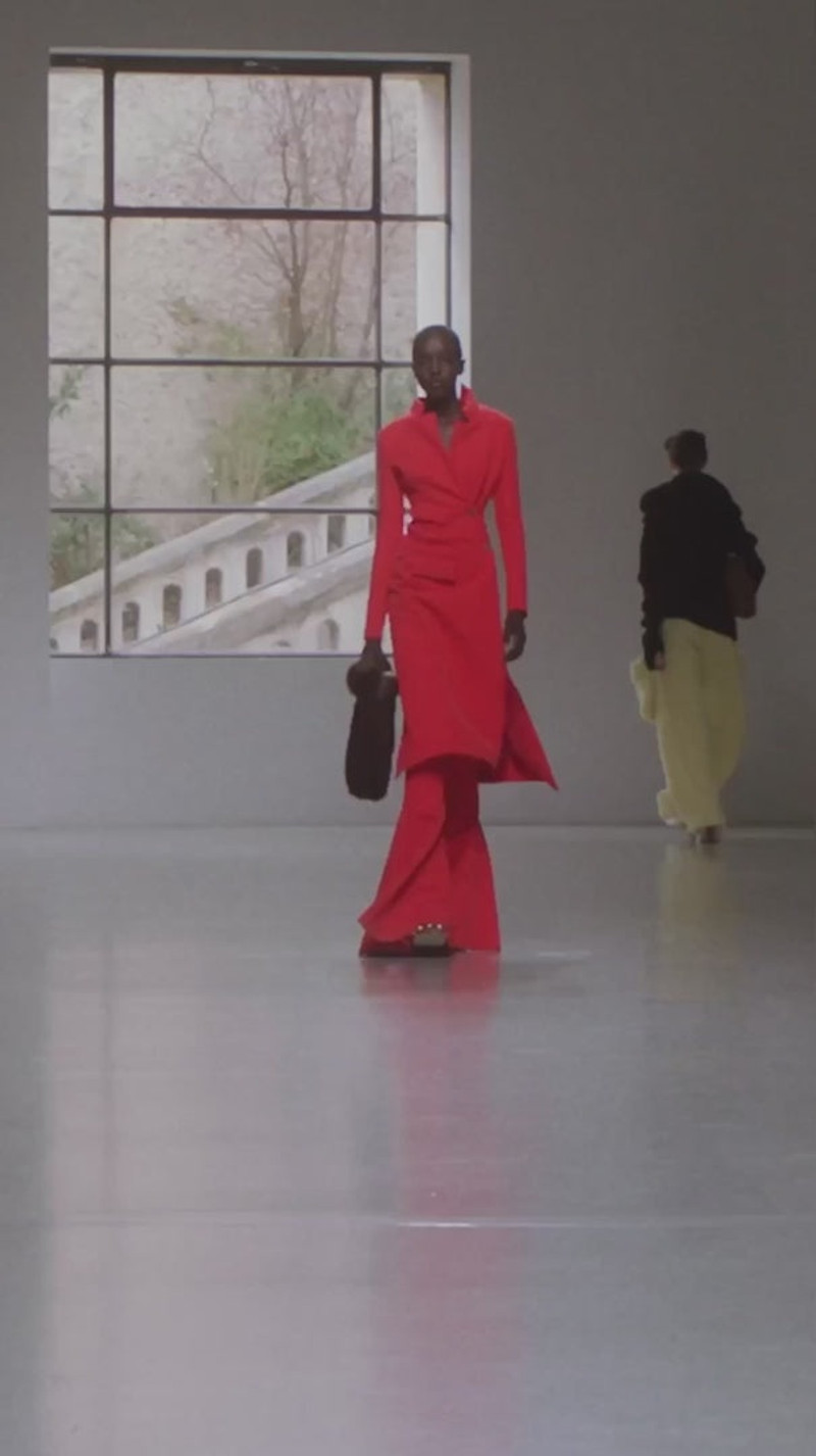 MAXI FLARED FITTED TROUSERS RED 5