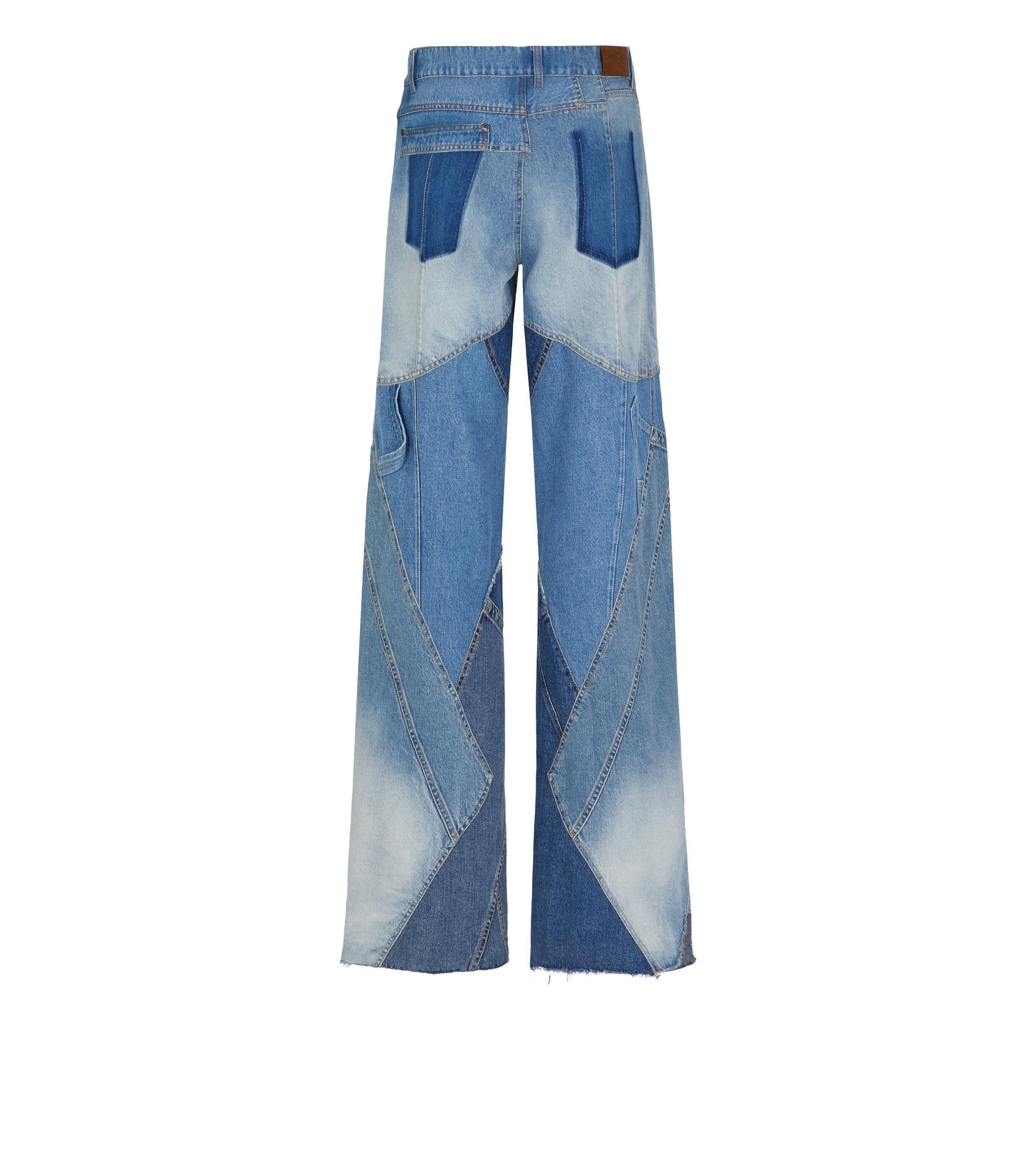 TOM FORD Patchwork Wide-Leg Denim Pants | neimanmarcus