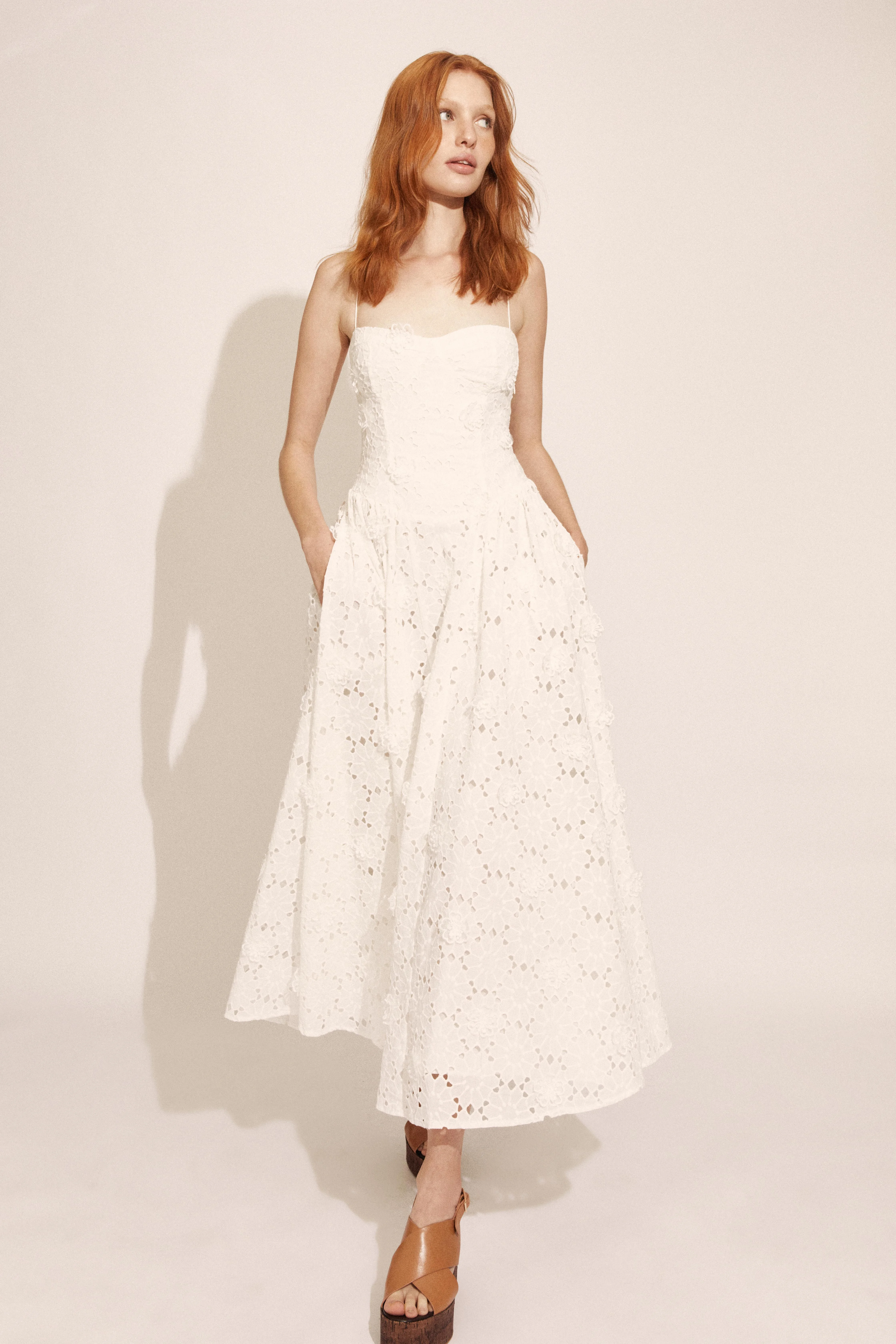 Estie Broderie Maxi Dress In Orchid White - 1