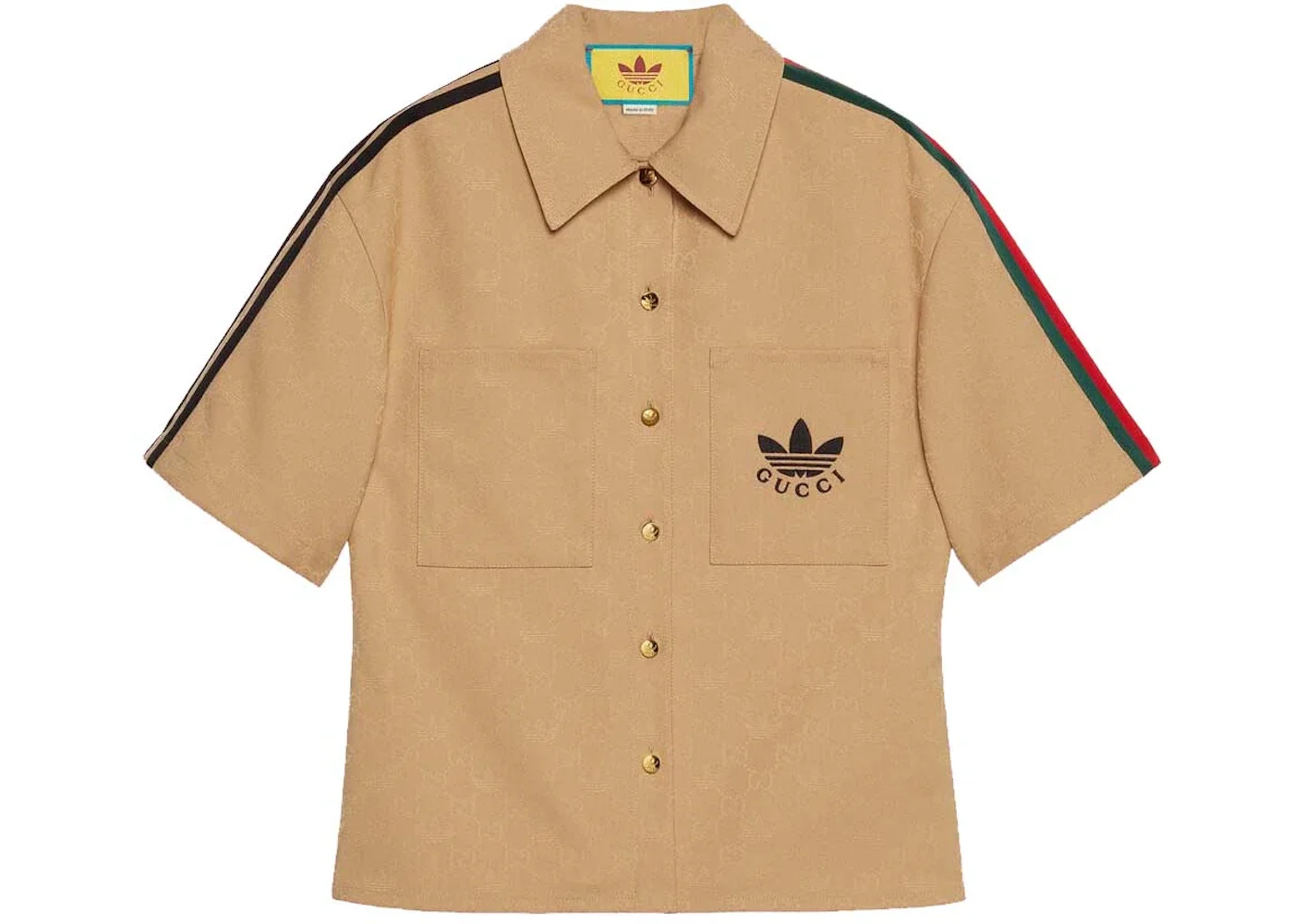 Gucci x adidas Trefoil Jacquard Shirt Beige - 1