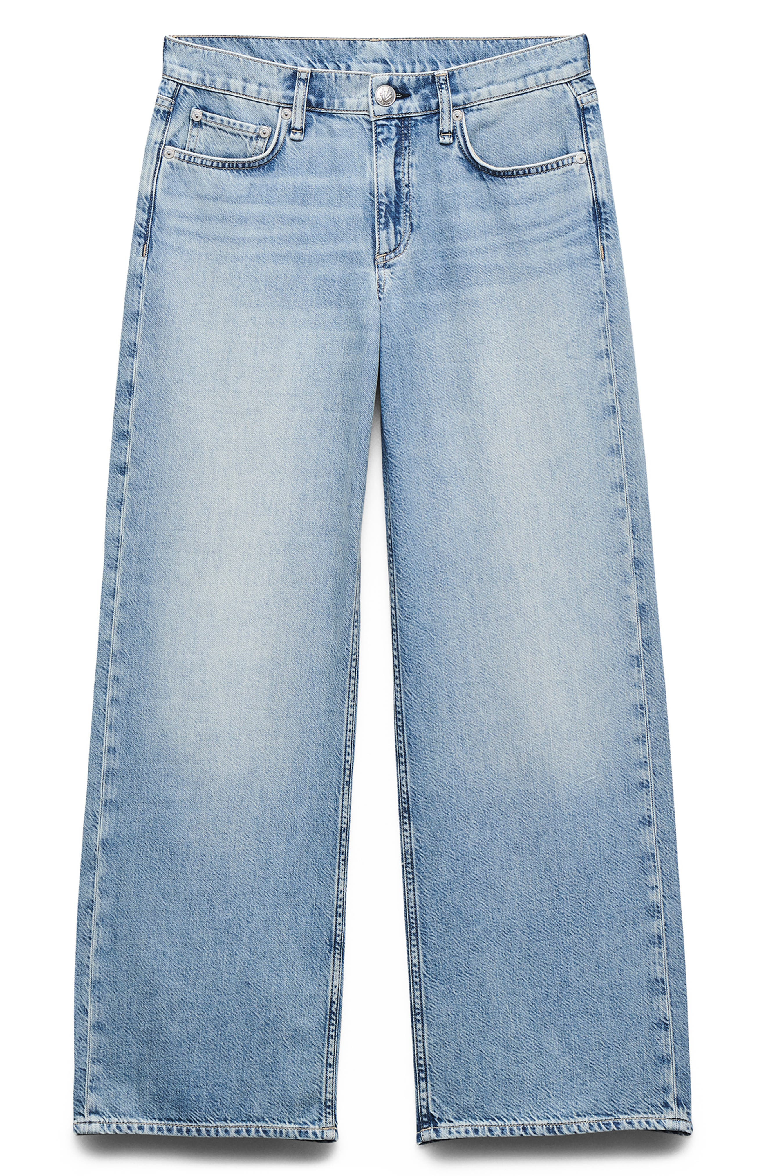 rag & bone Featherweight Saige Low Rise Wide Leg Jeans in Ludlow at Nordstrom - 4