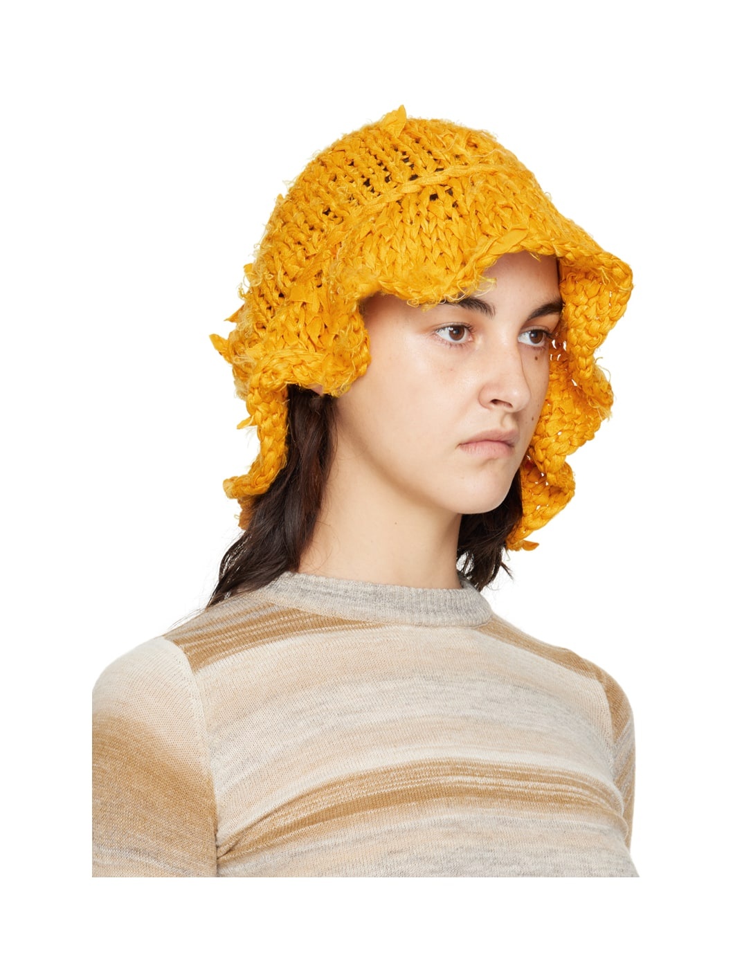 Yellow Distressed Bucket Hat - 2