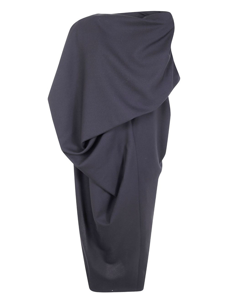 ISSEY MIYAKE Uni-Form(Wool) asymmetric design midi dress outlook