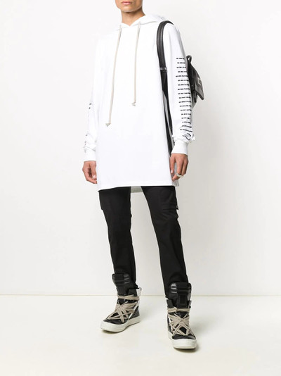 Rick Owens DRKSHDW logo-printed long hoodie outlook