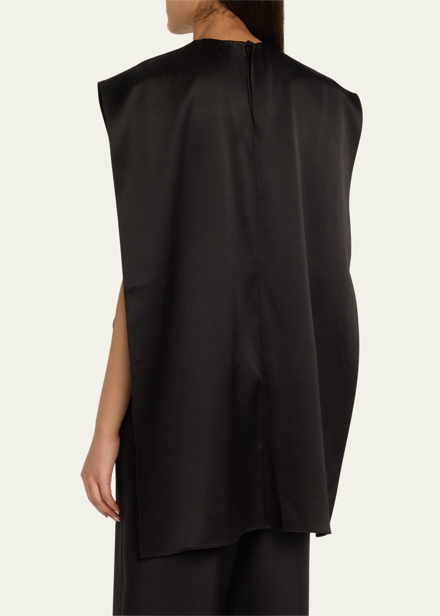 Athena Satin Sleeveless Cape Top - 3