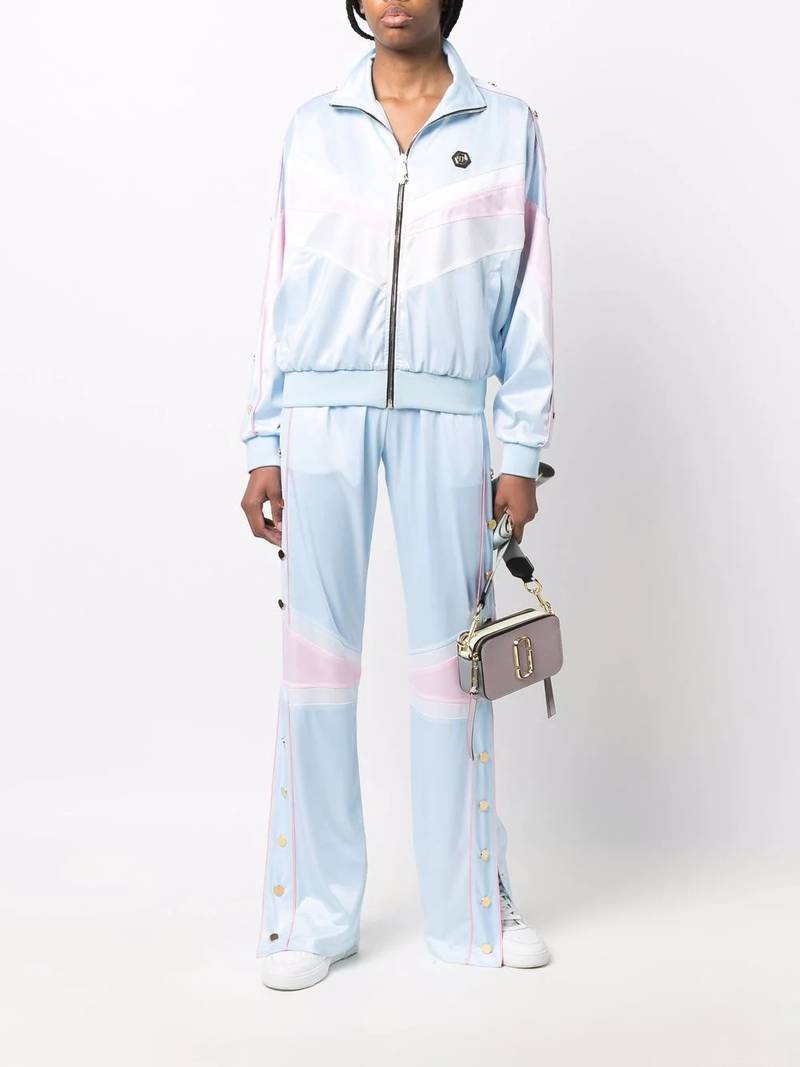 PHILIPP PLEIN logo-embroidered striped tracksuit set outlook