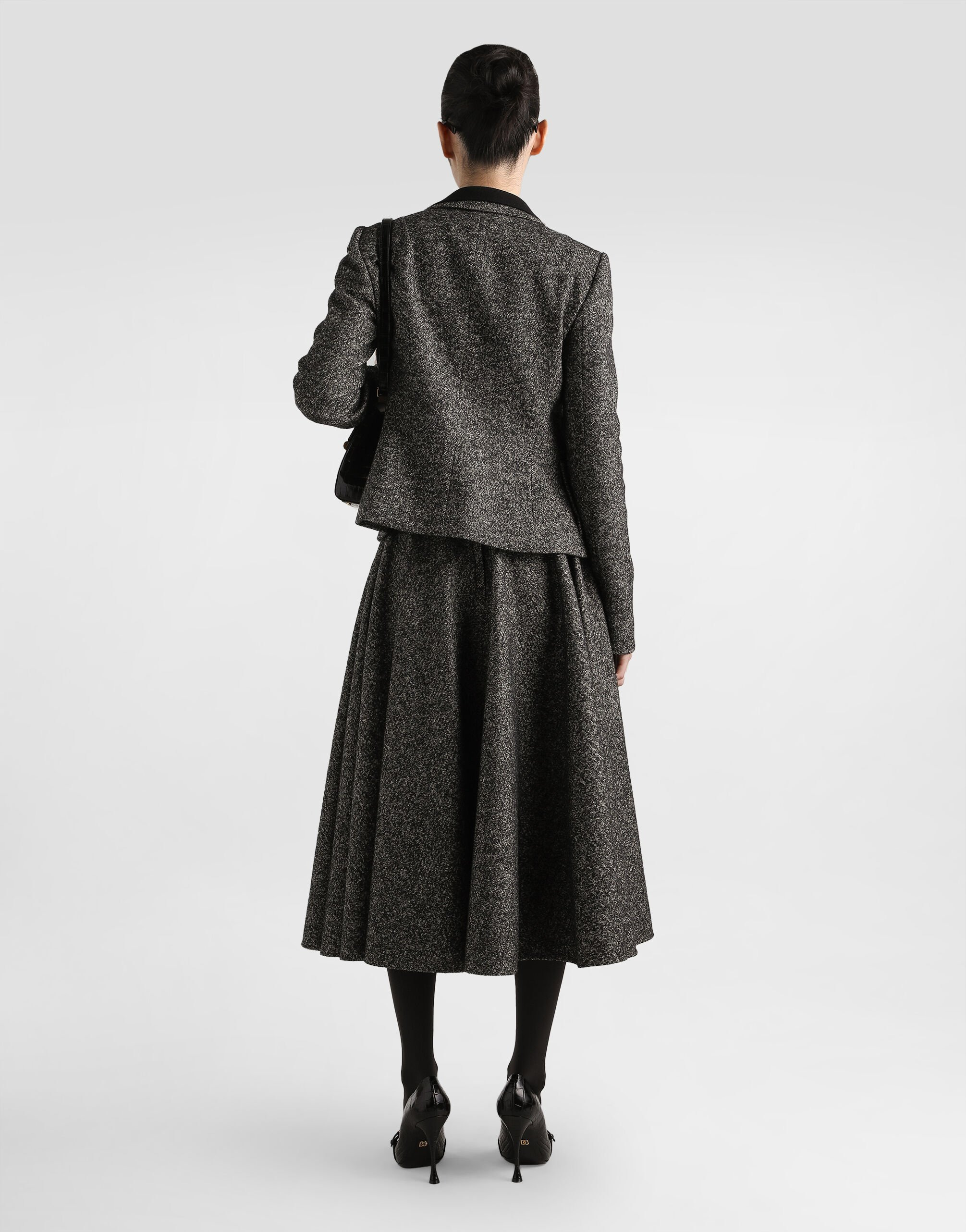 Single-breasted jacket in dotted wool blend - 3