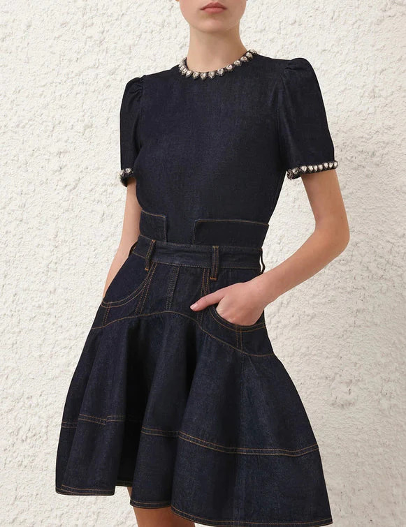 Embellished Denim Top - 2