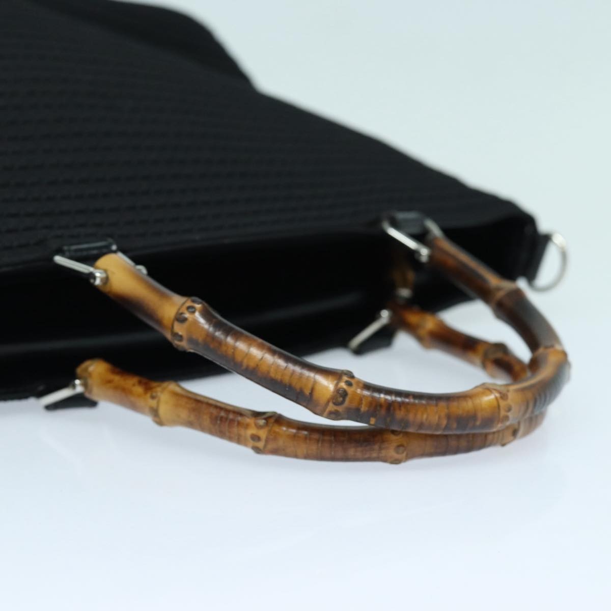 GUCCI Bamboo Hand Bag Canvas Black Gold 000 1998 000 1998 - 7