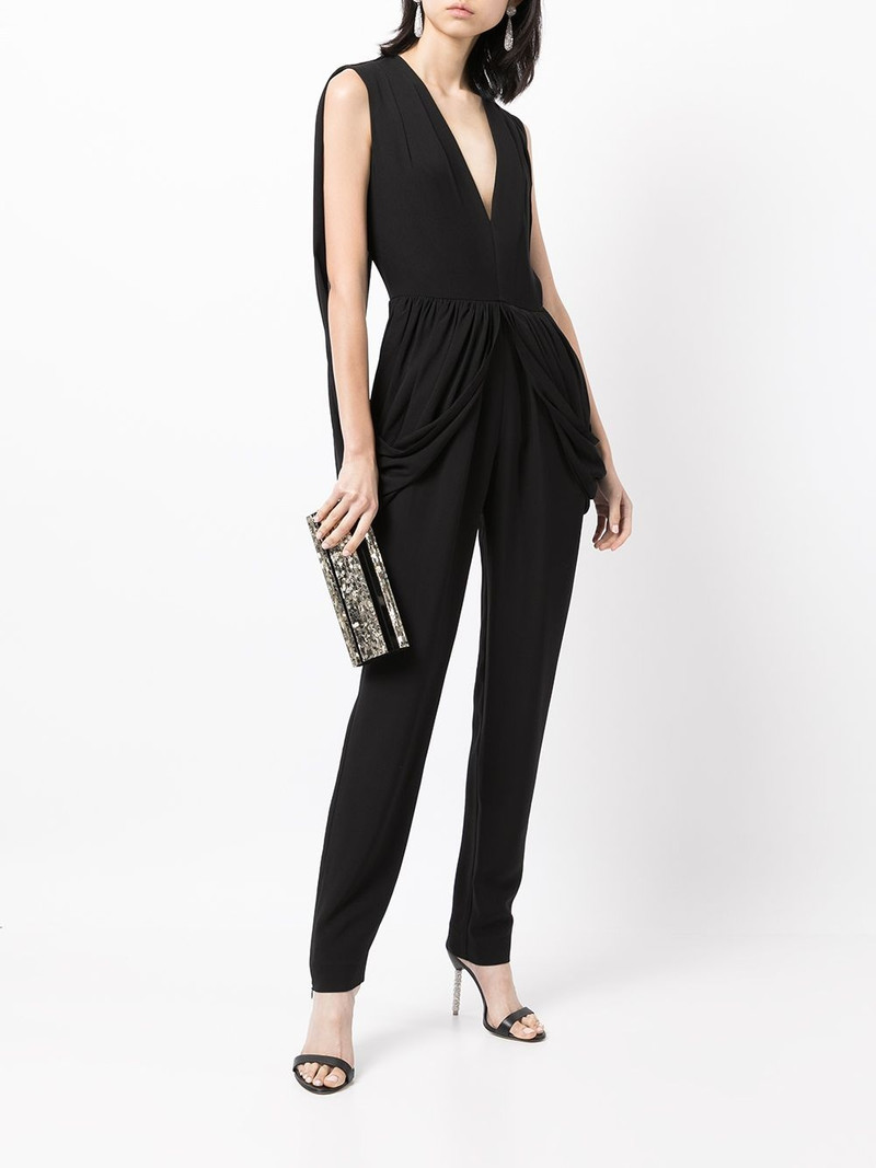 ELIE SAAB V-plunge cape jumpsuit outlook