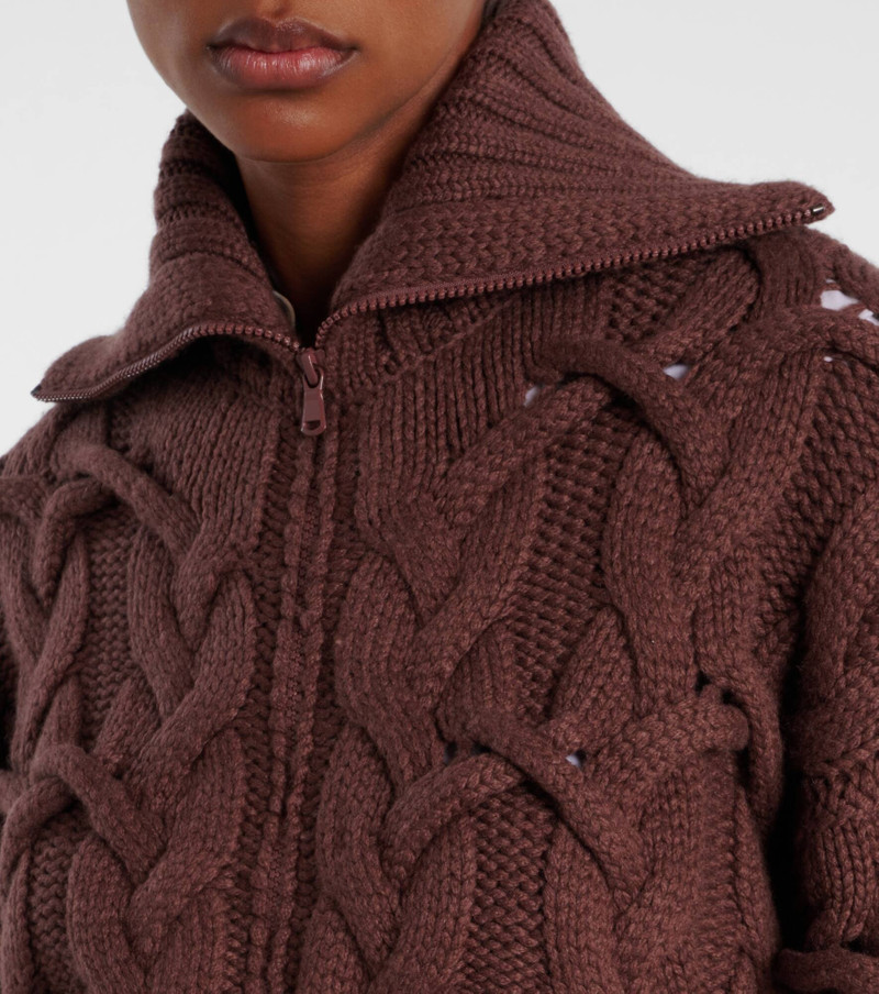 Cable-knit cashmere zip-up cardigan 4