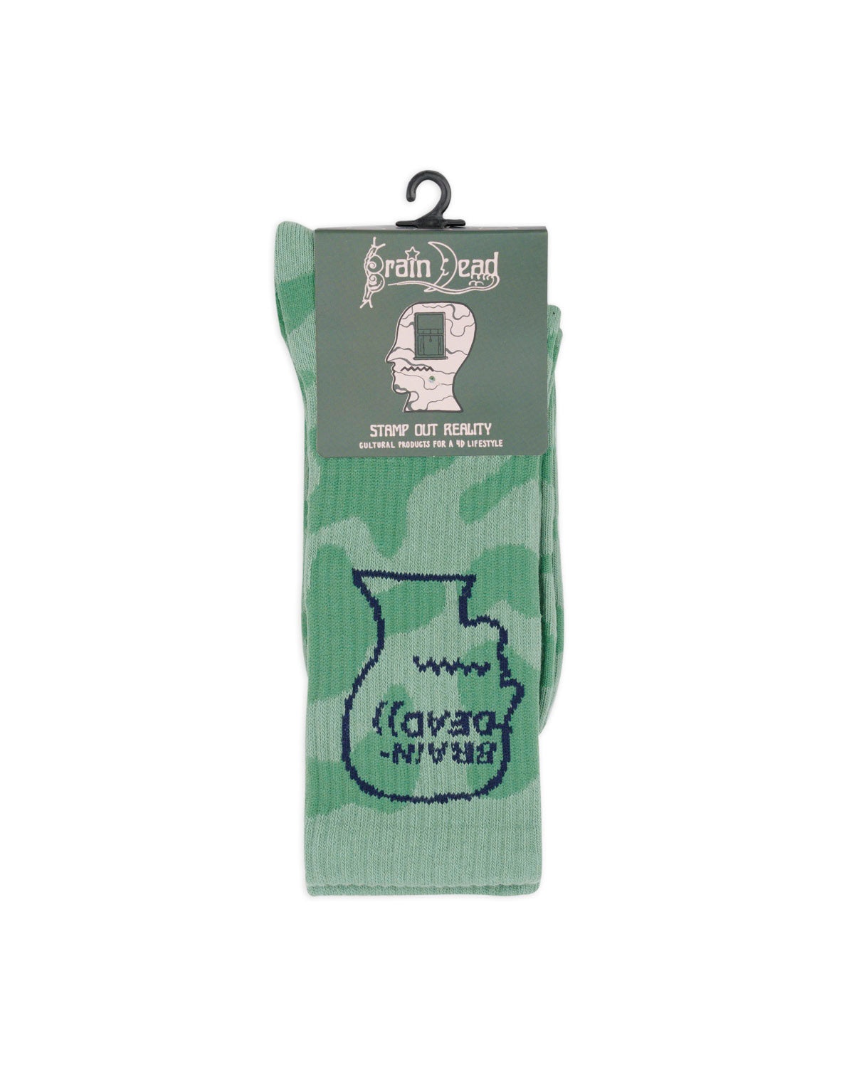 Logohead Crew Socks - Green Cow 3