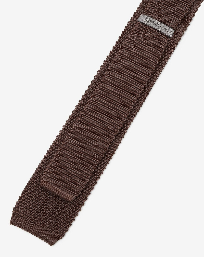 CORNELIANI Brown knit tie outlook