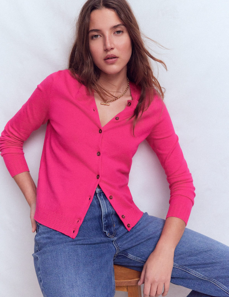 Emilia Cotton Crew Cardigan-Pink Peony 5