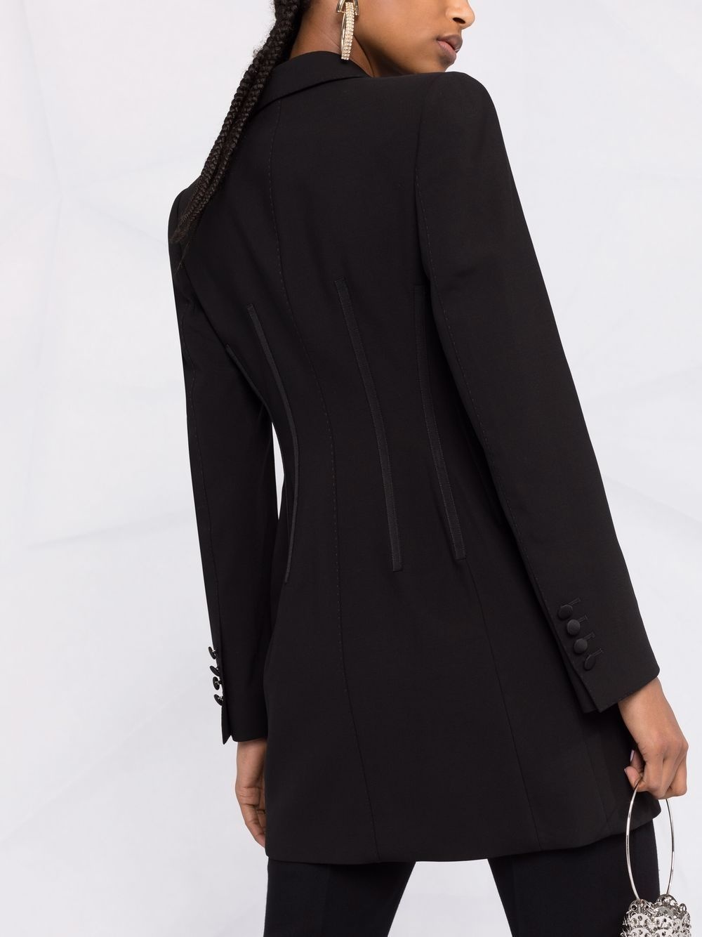 side-fastening virgin wool coat - 3