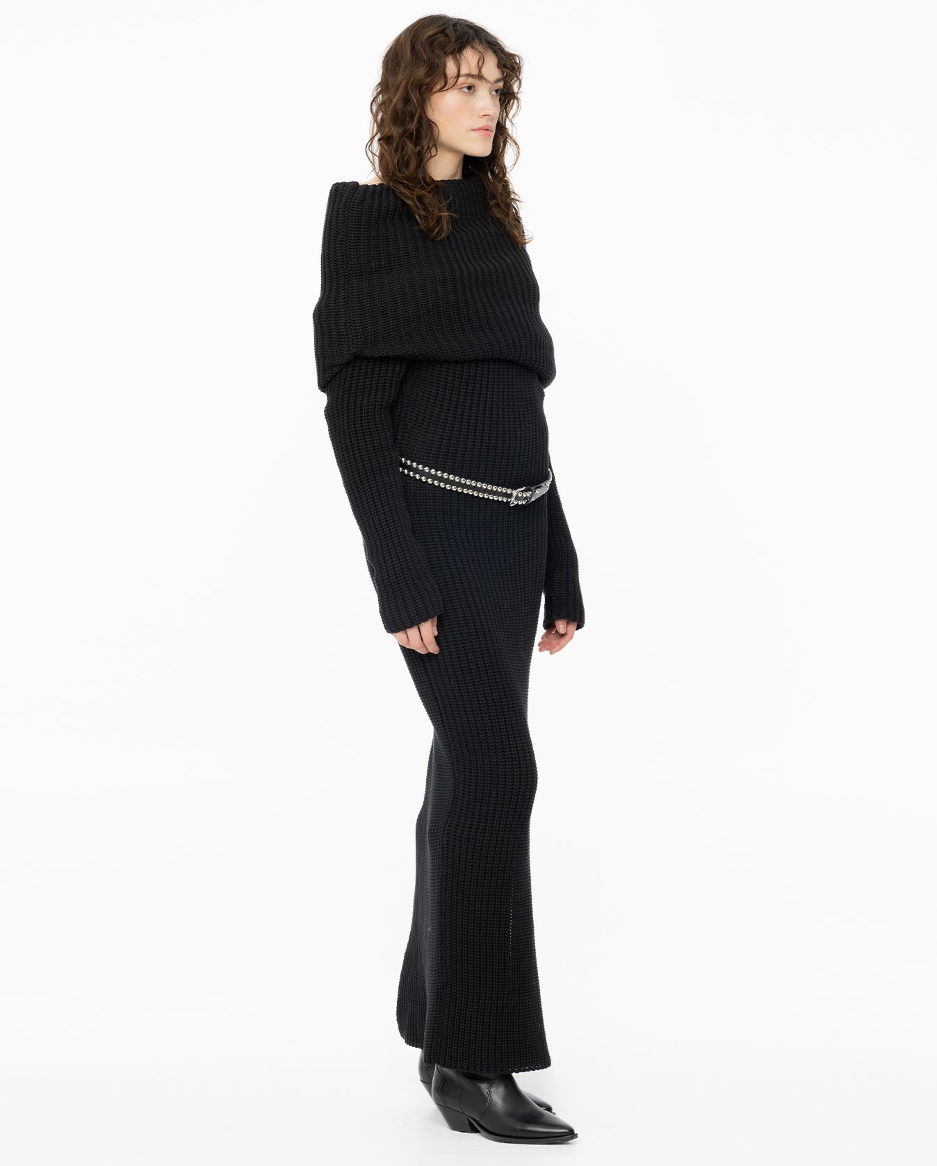 Knit Maxi Dress - Black - 2